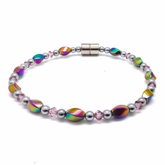 Rainbow Hematite Twist w Light Amethyst