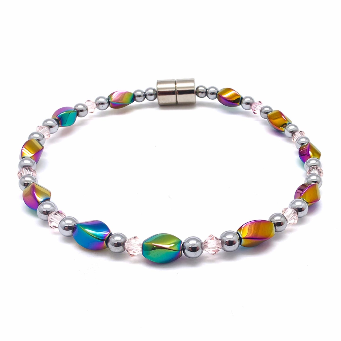 Rainbow Hematite Twist w Crystal Option