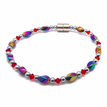 Rainbow Hematite Twist w Crystal Option