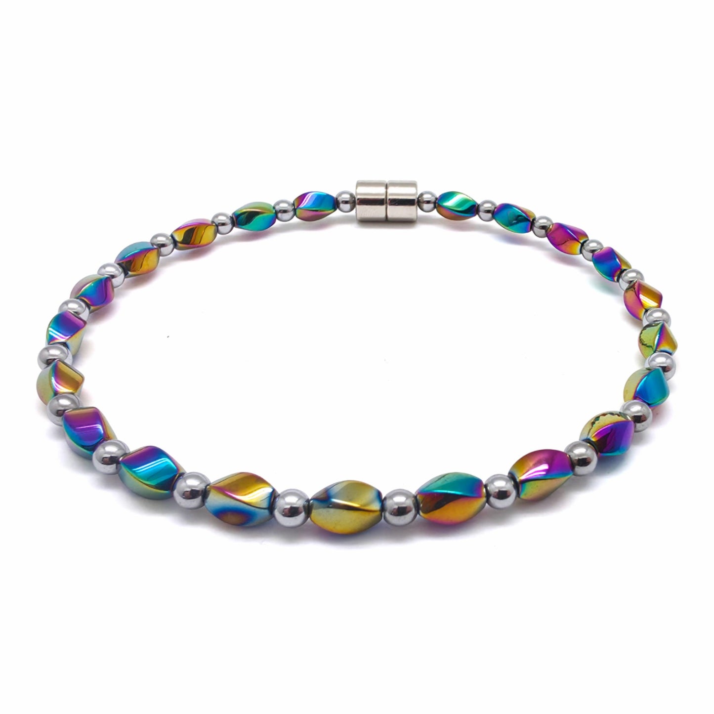 Rainbow Hematite Twist w Crystal Option