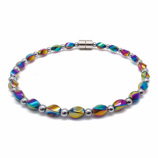 Rainbow Hematite Twist w Crystal Option