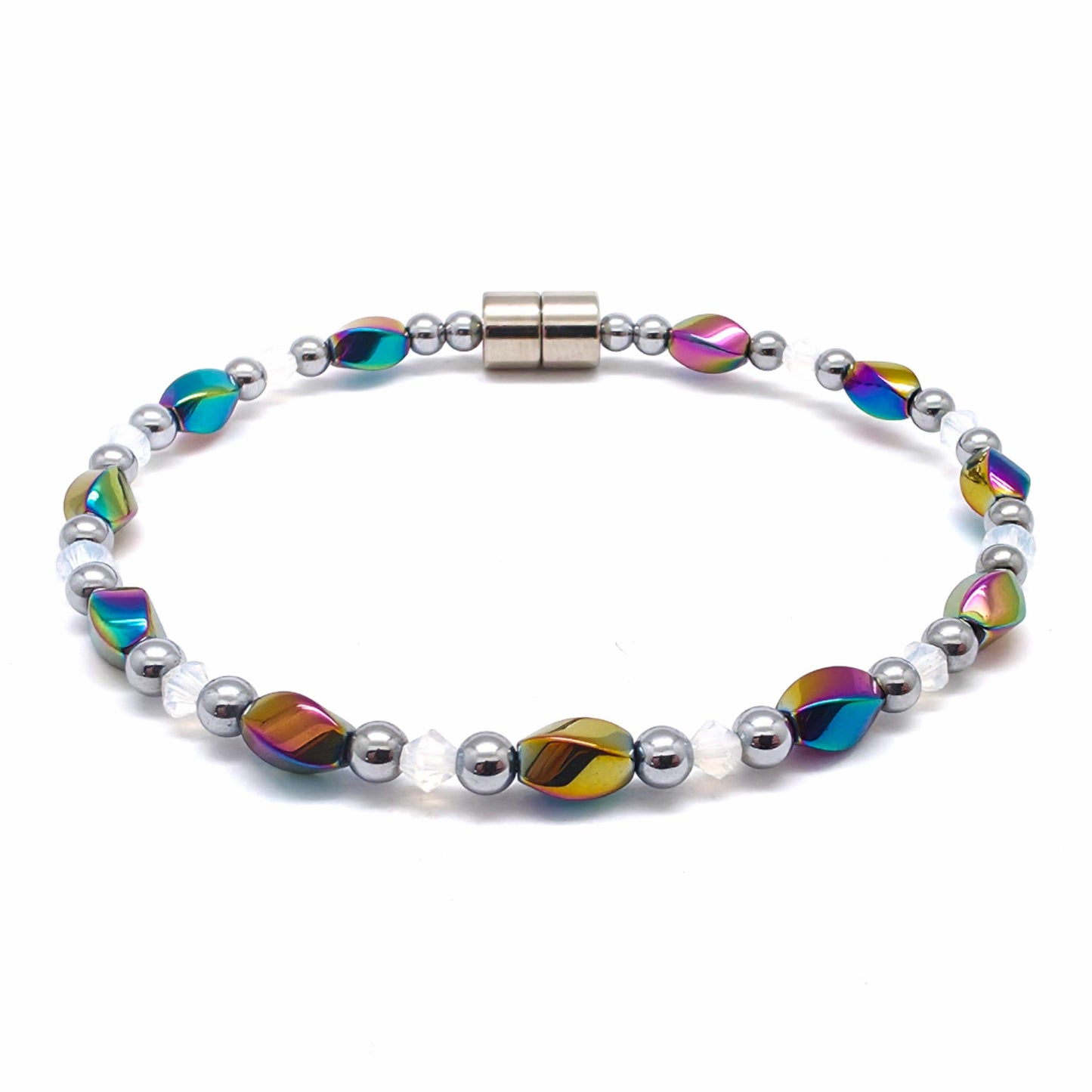 Rainbow Hematite Twist w Crystal Option