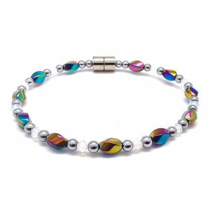 Rainbow Hematite Twist w Crystal Option