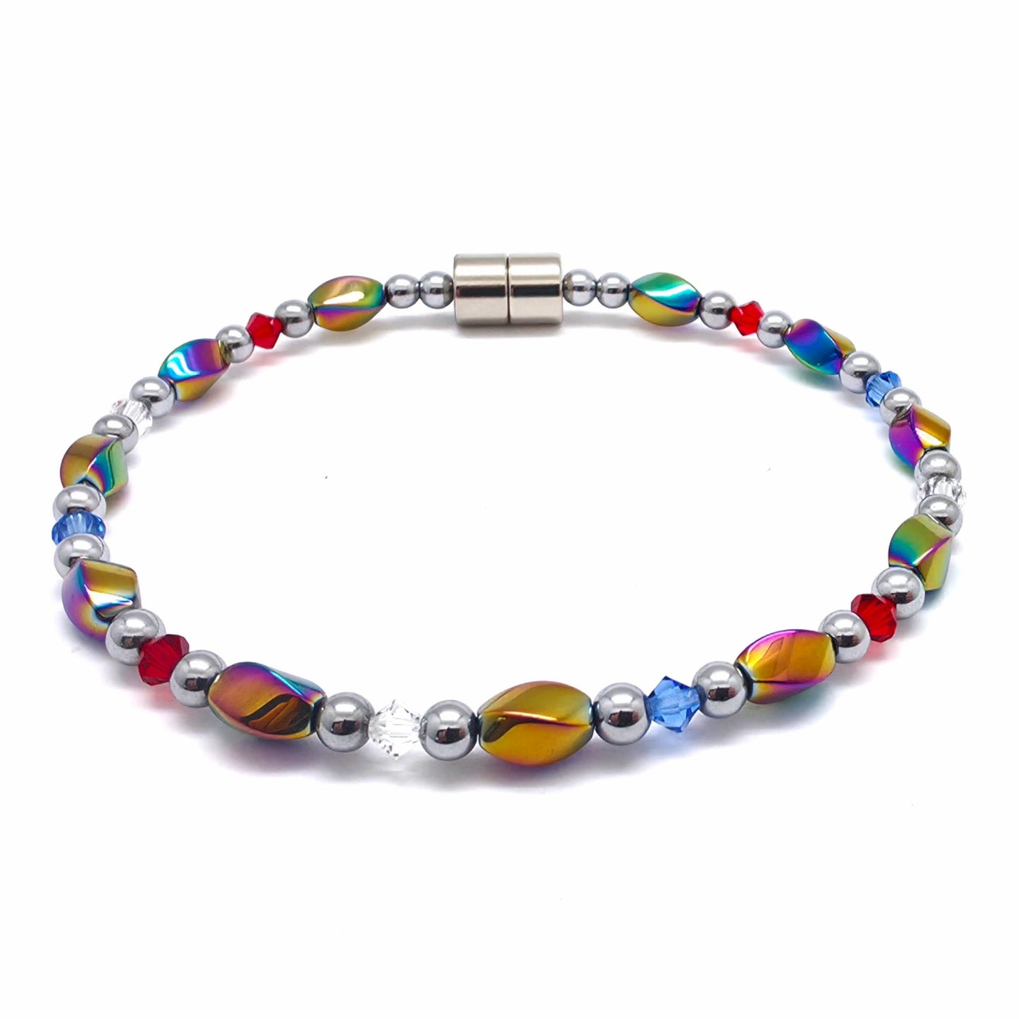 Rainbow Hematite Twist w Crystal Option