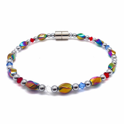 Rainbow Hematite Twist w Crystal Option