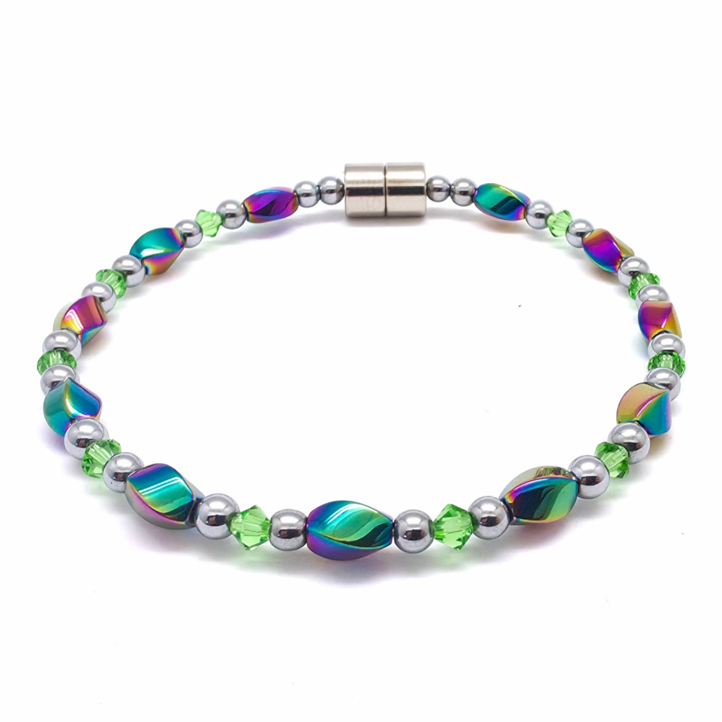 Rainbow Hematite Twist w Crystal Option