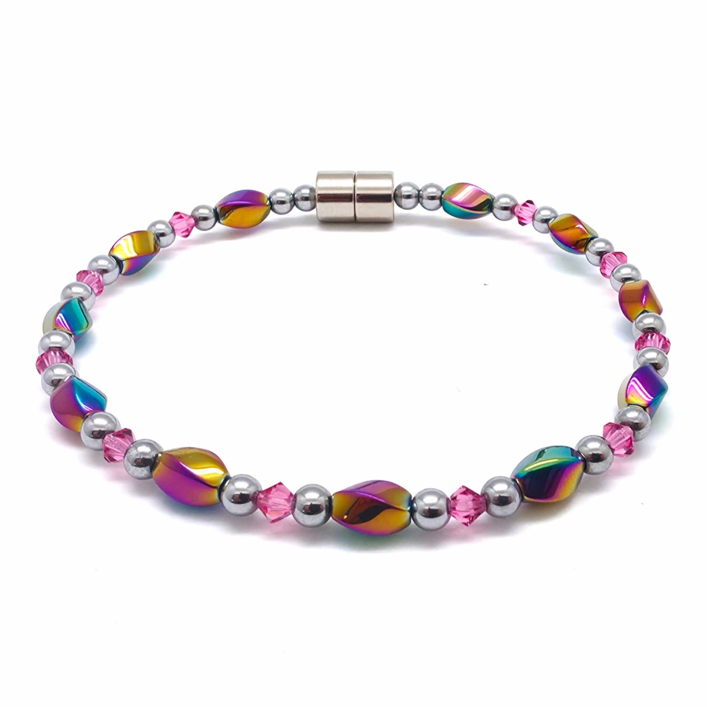 Rainbow Hematite Twist w Crystal Option