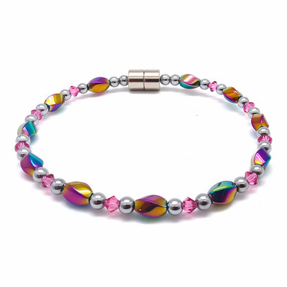 Rainbow Hematite Twist w Crystal Option