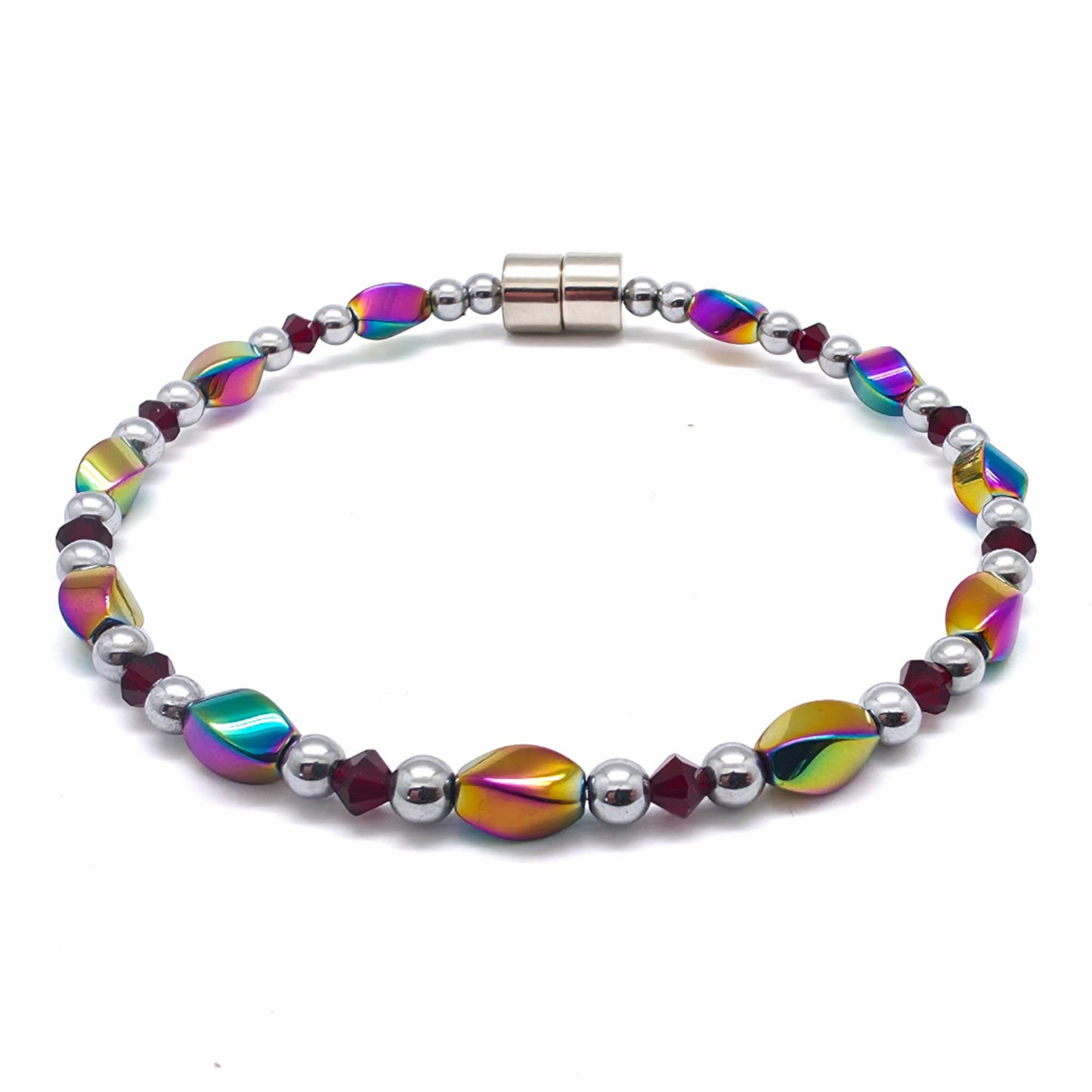 Rainbow Hematite Twist w Crystal Option