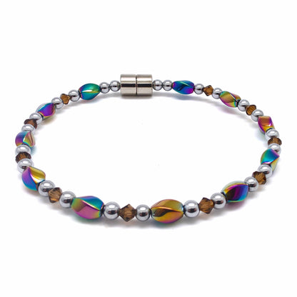 Rainbow Hematite Twist w Crystal Option