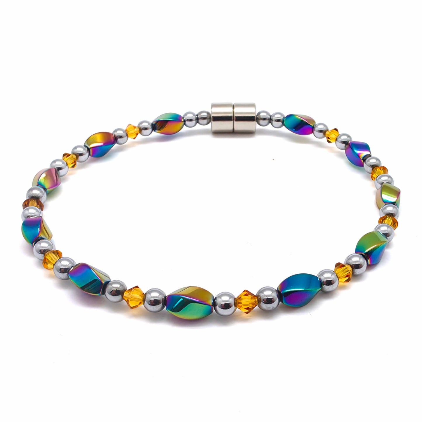 Rainbow Hematite Twist w Crystal Option