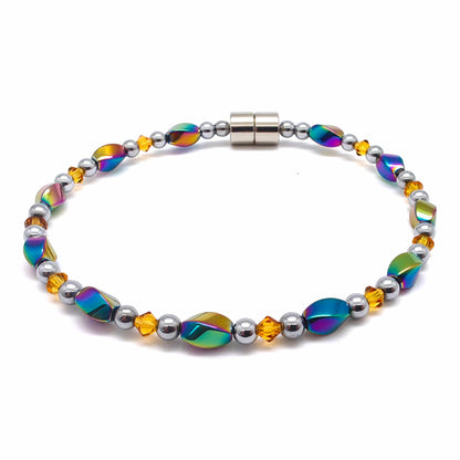 Rainbow Hematite Twist w Crystal Option