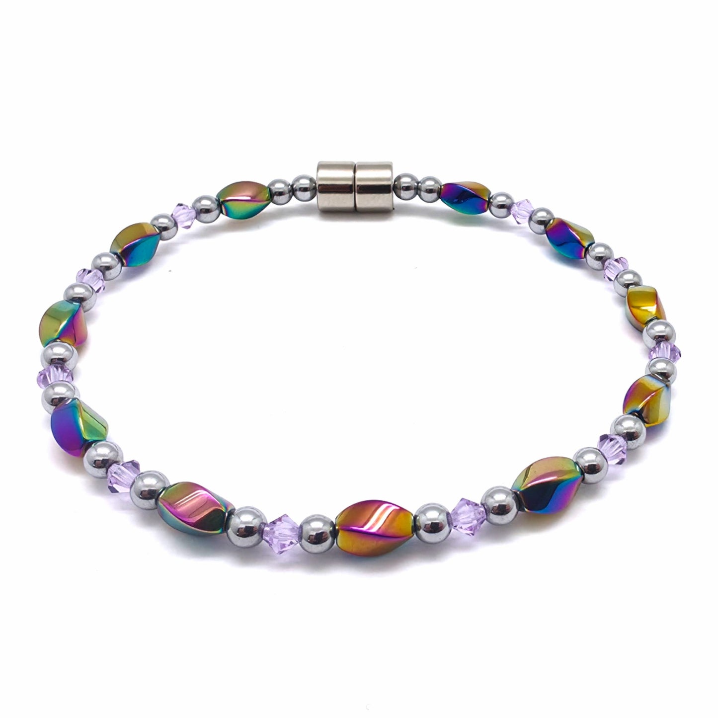 Rainbow Hematite Twist w Crystal Option