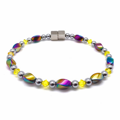 Rainbow Hematite Twist w Crystal Option