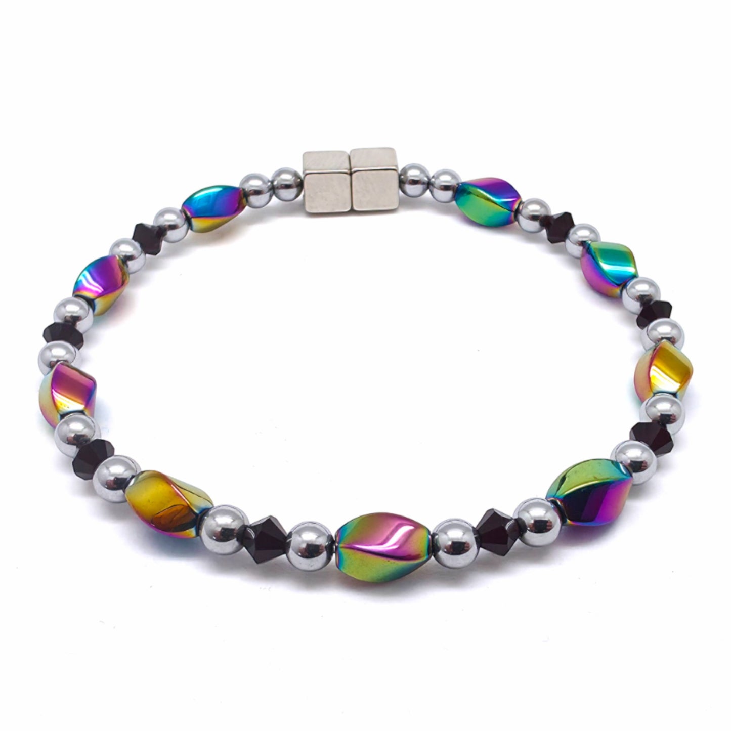 Rainbow Hematite Twist w Crystal Option
