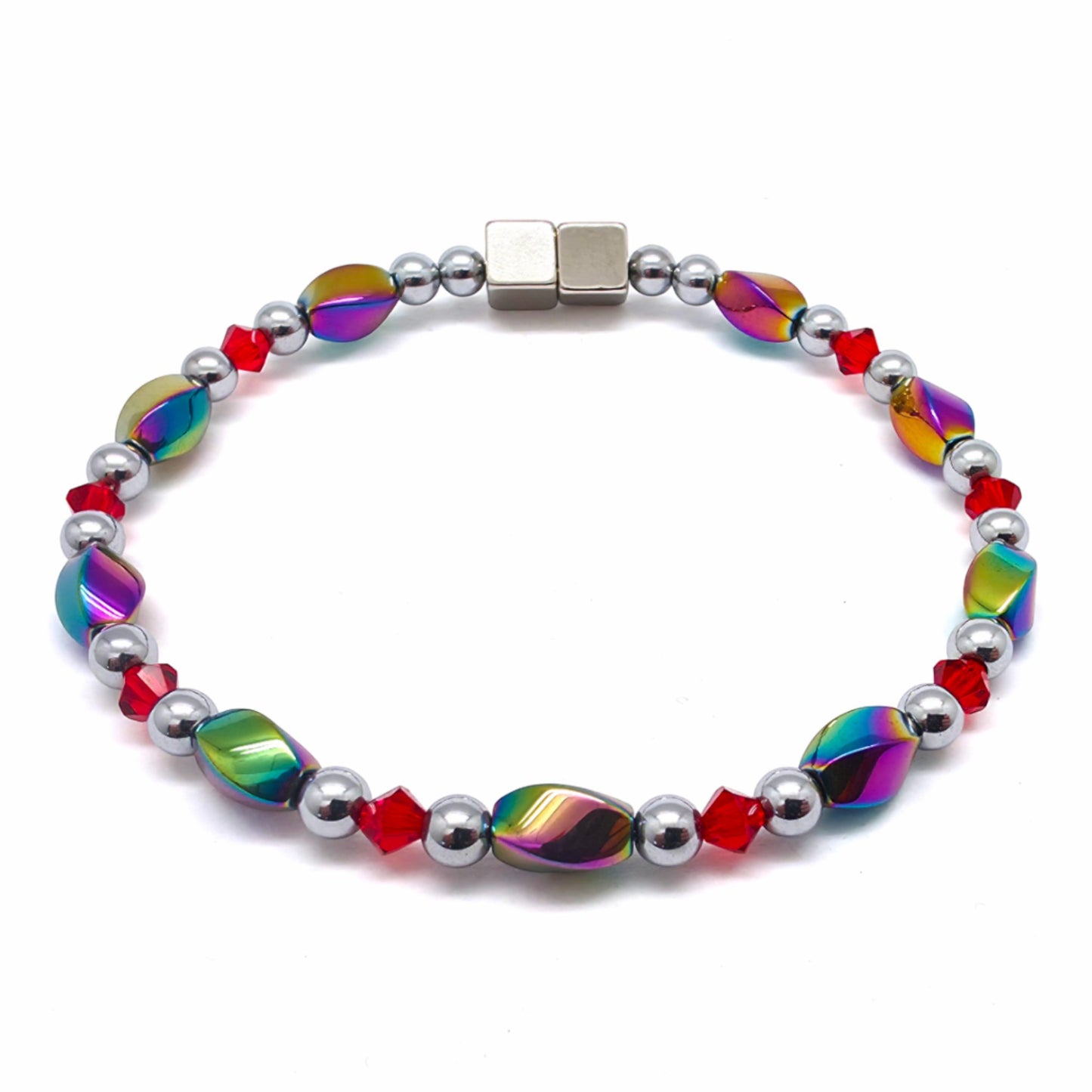 Rainbow Hematite Twist w Crystal Option