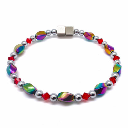 Rainbow Hematite Twist w Crystal Option