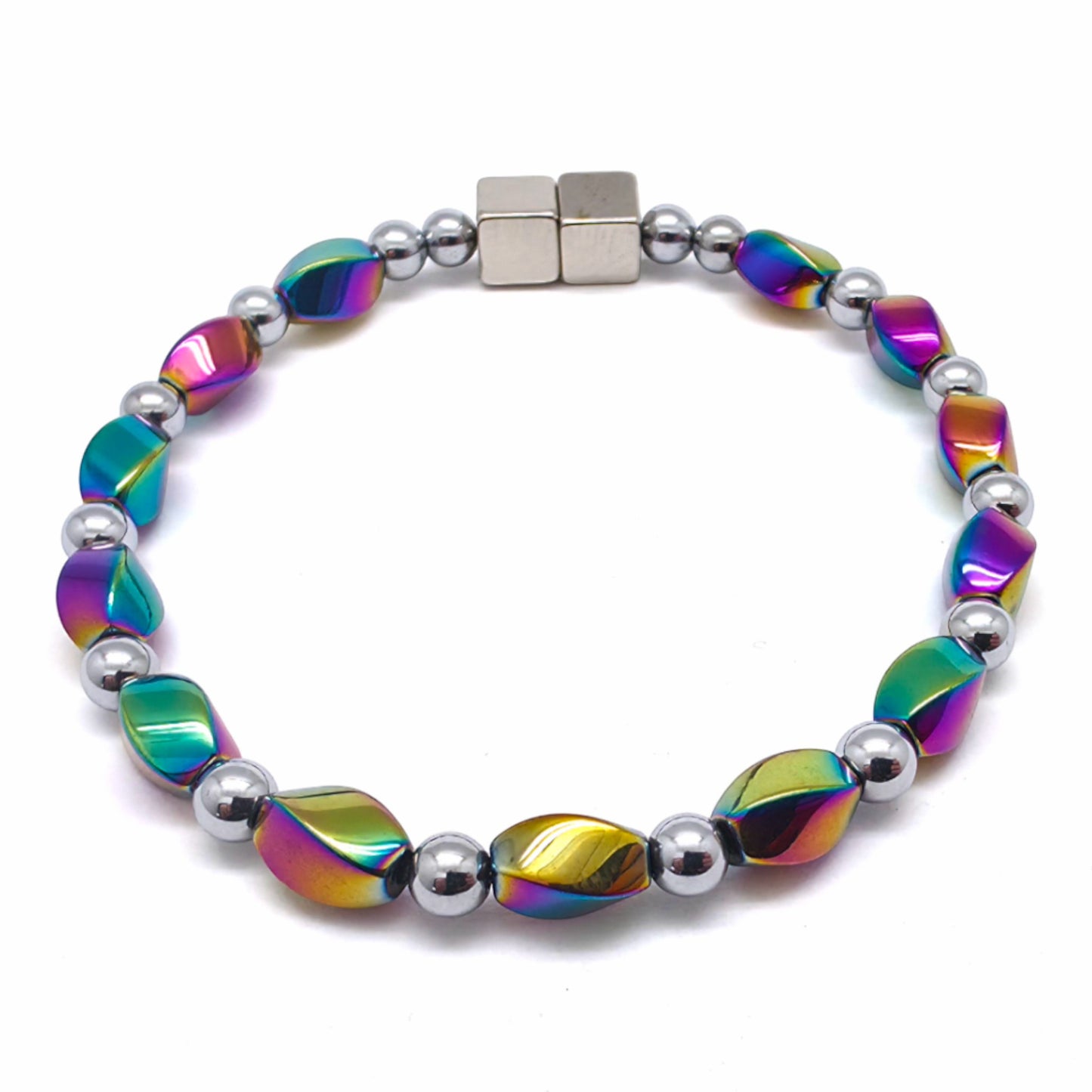 Rainbow Hematite Twist w Crystal Option