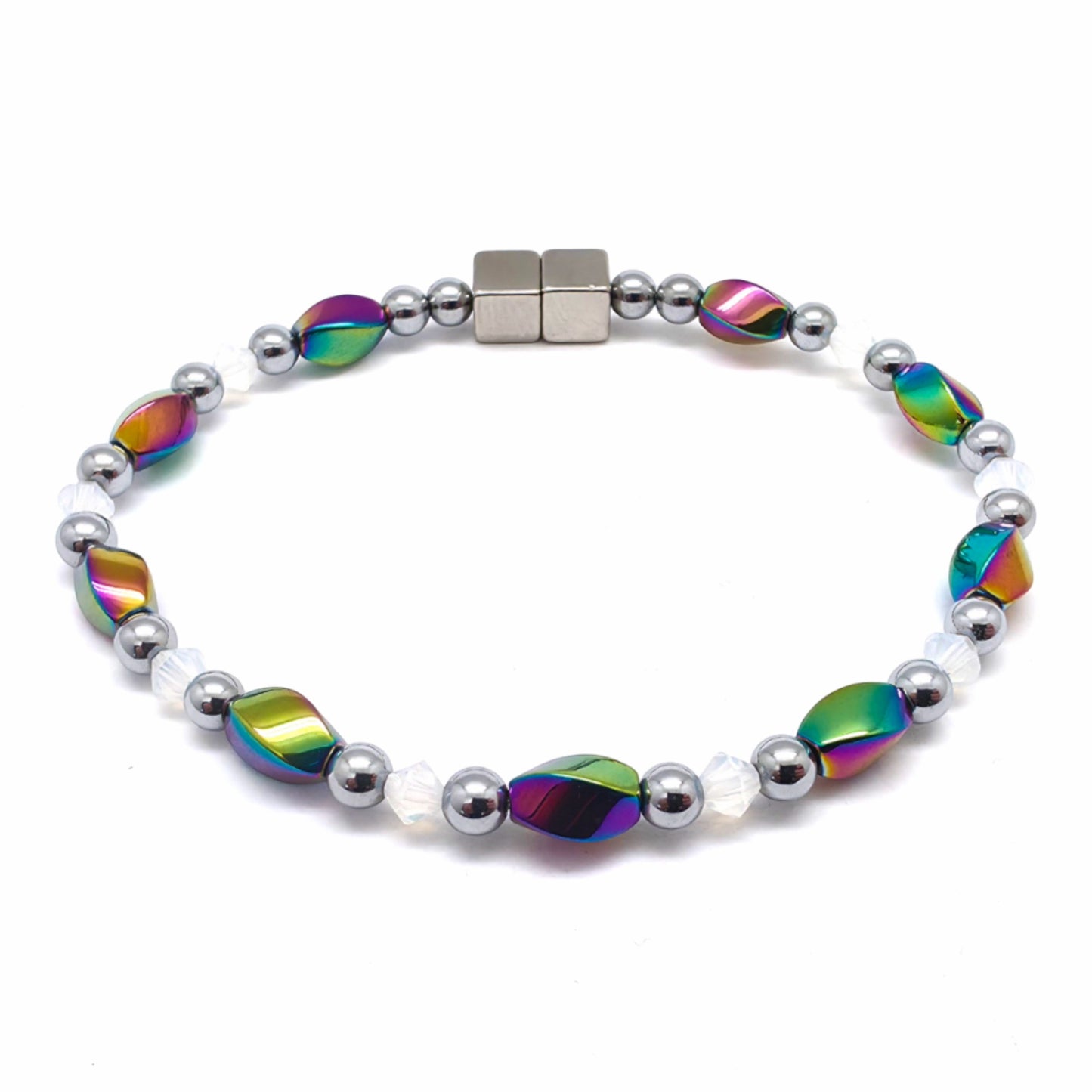 Rainbow Hematite Twist w Crystal Option