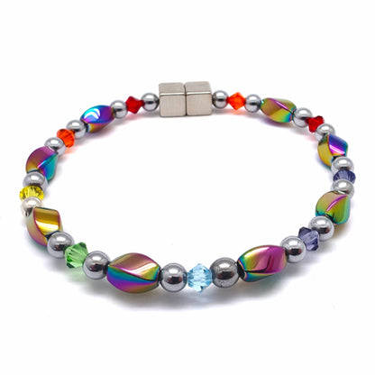 Rainbow Hematite Twist w Crystal Option