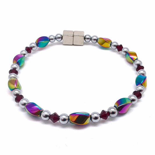 Rainbow Hematite Twist w Ruby