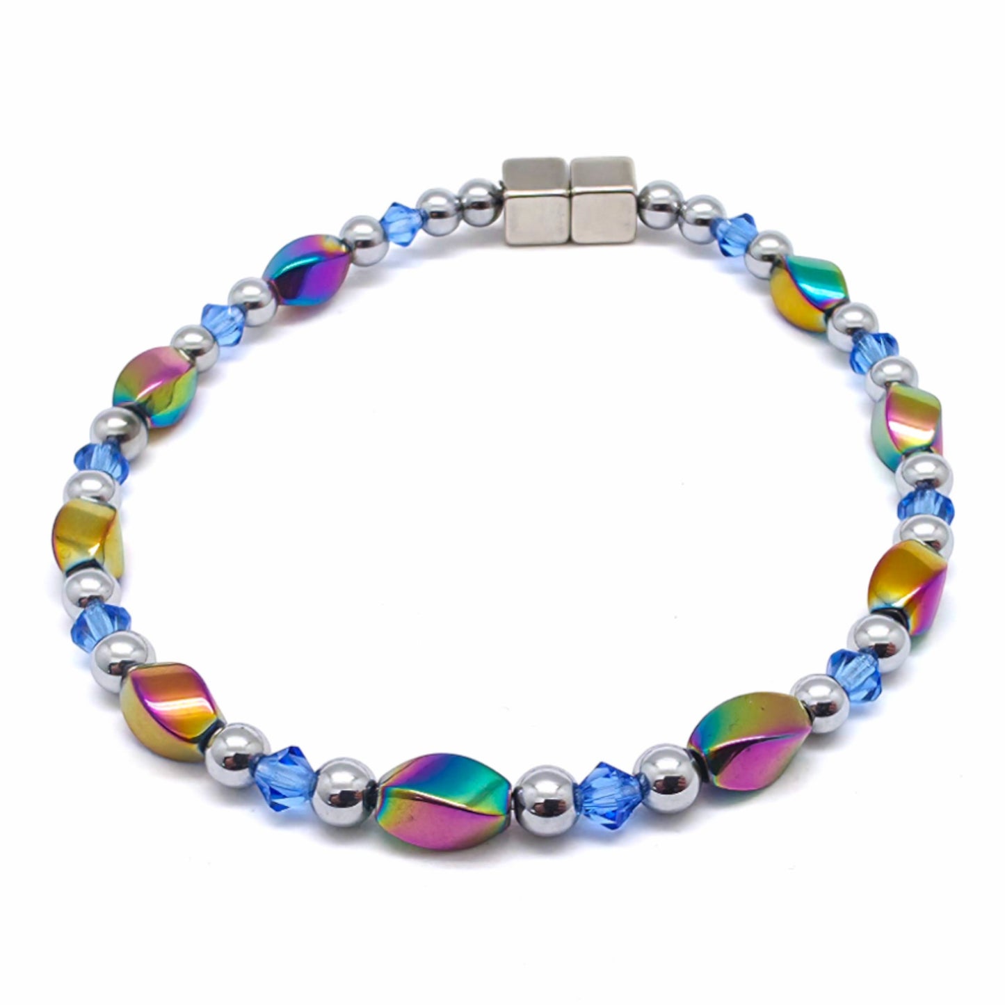 Rainbow Hematite Twist w Crystal Option