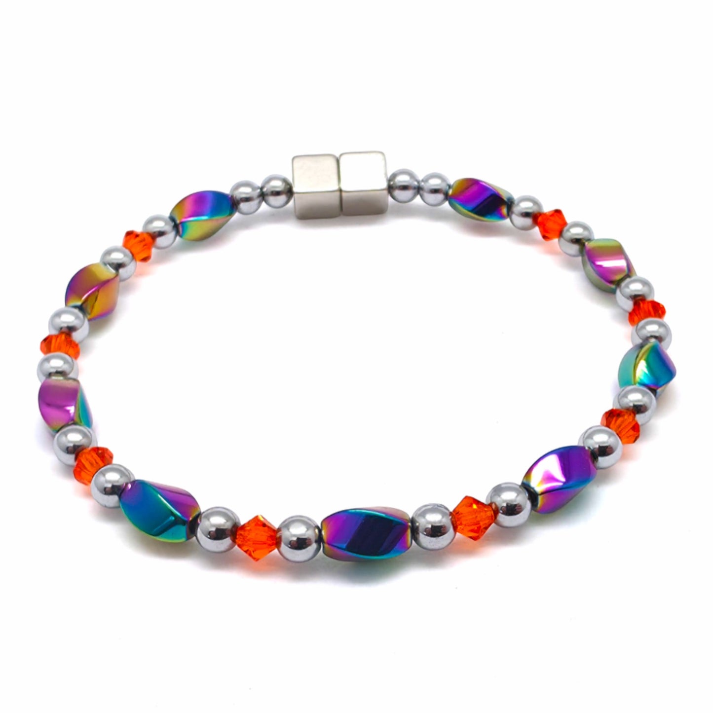 Rainbow Hematite Twist w Crystal Option