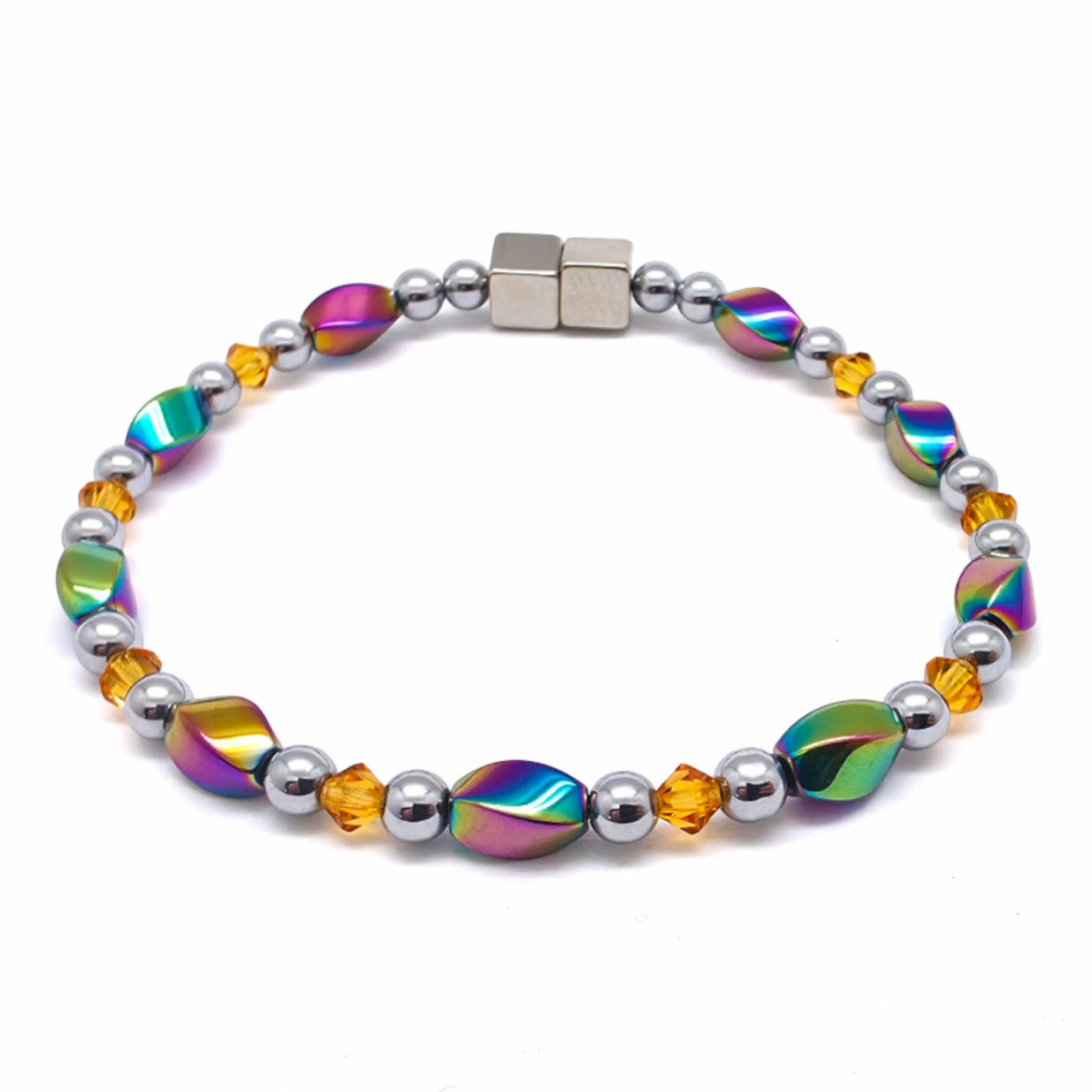 Rainbow Hematite Twist w Crystal Option