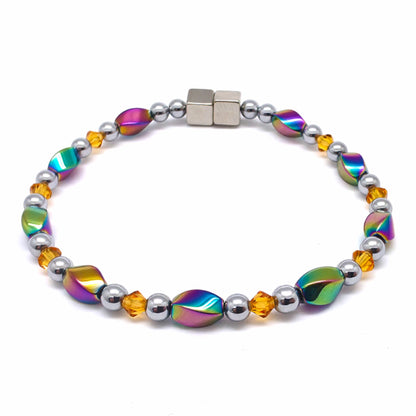 Rainbow Hematite Twist w Crystal Option