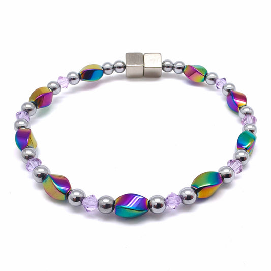 Rainbow Hematite Twist w Violet