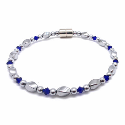 Silver Hematite Twist w Crystal Option