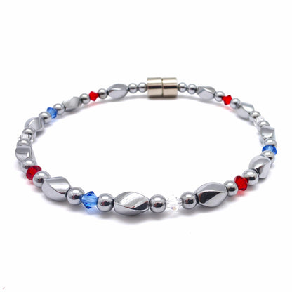 Silver Hematite Twist w Crystal Option