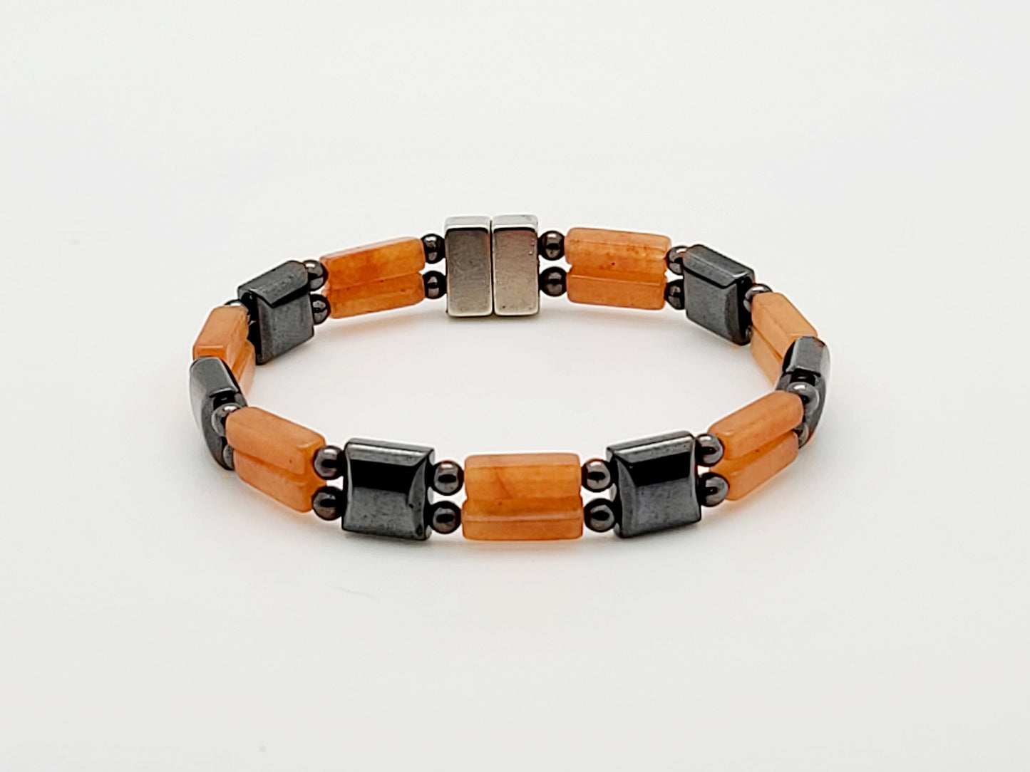 Orange Aventurine with Hematite Square