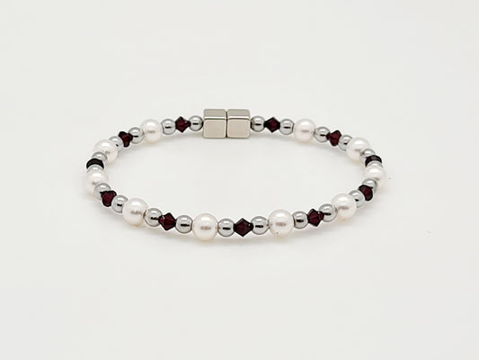 White Pearl with Garnet