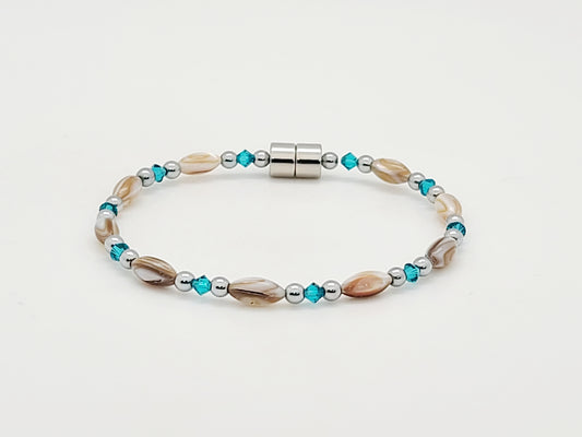 Abalone w Blue Zircon Necklace