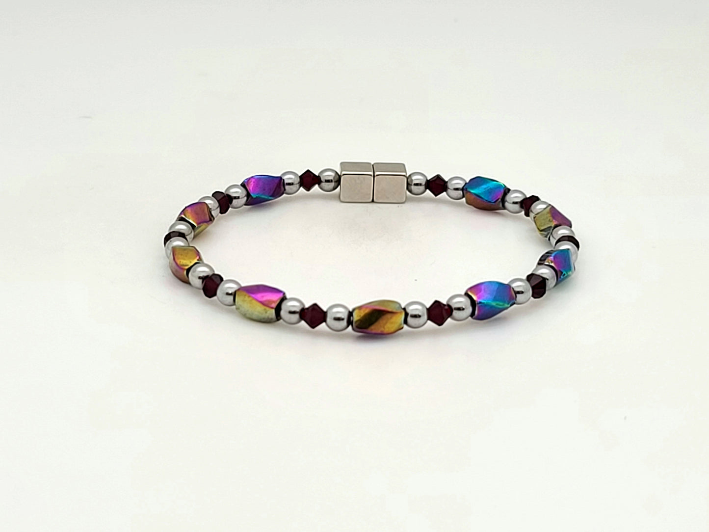 Garnet Rainbow Hematite Twist