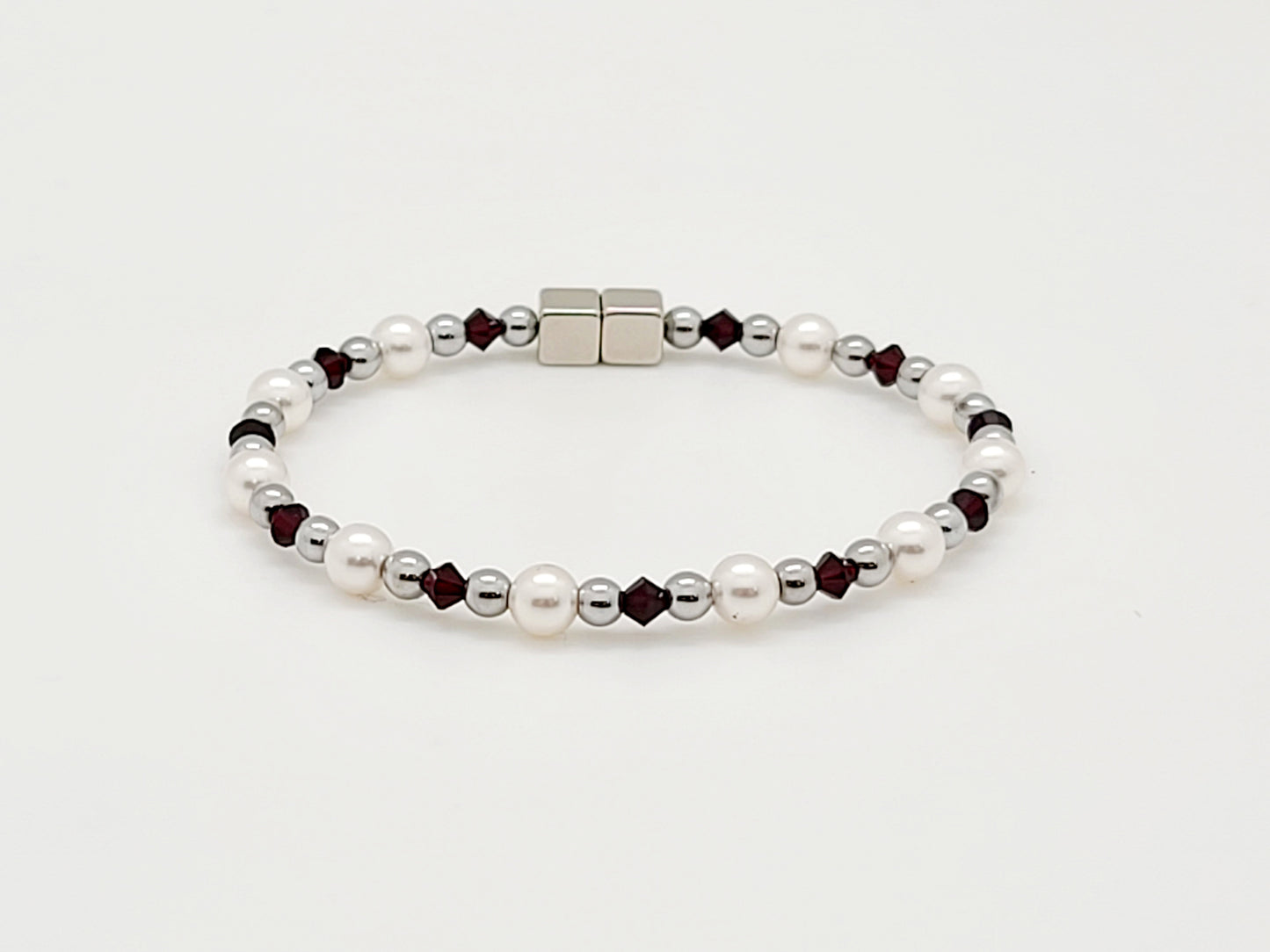 White Pearl with Garnet