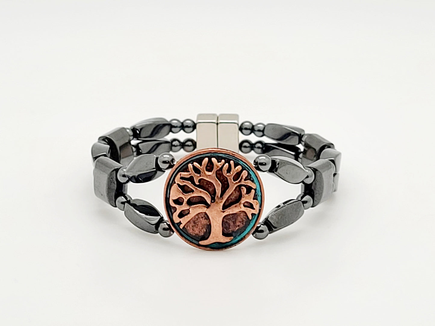 Men's Tree of Life Hematite Twist