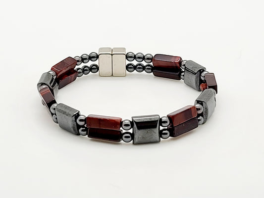 Red Tiger's Eye w Hematite Square