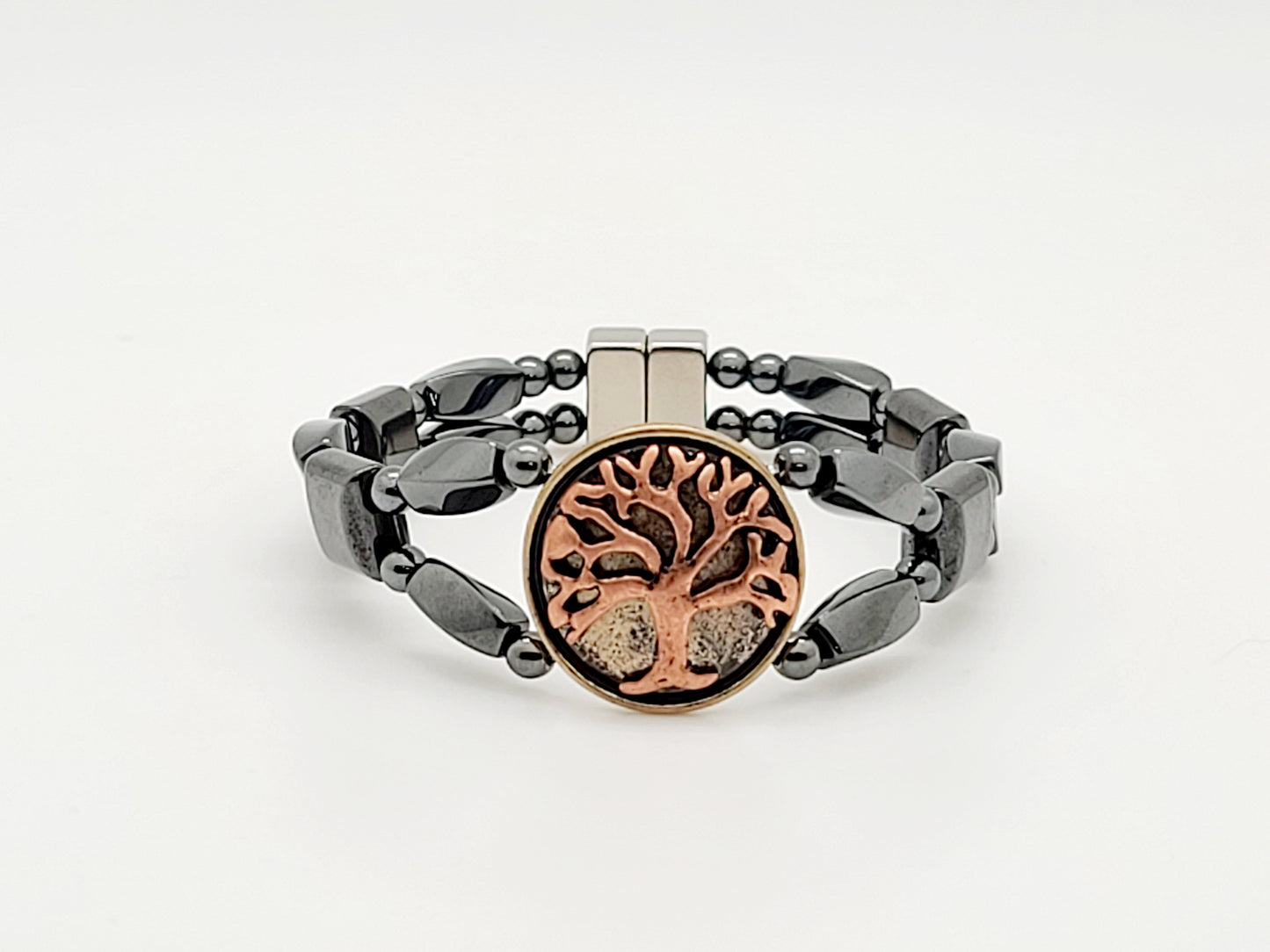 Men's Tree of Life Hematite Twist