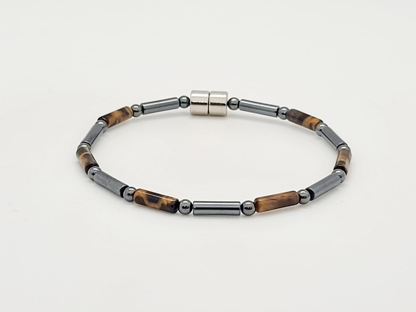 Tiger's Eye w Hematite Tubes