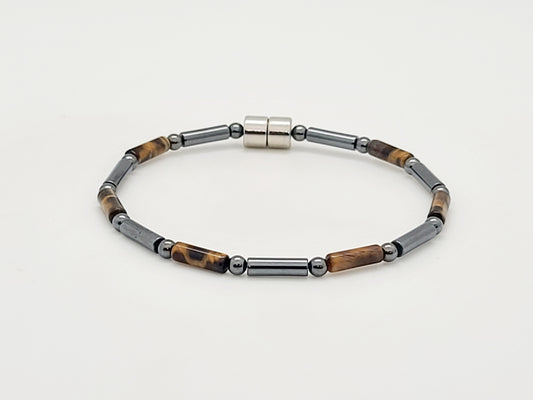 Tiger's Eye w Hematite Tubes