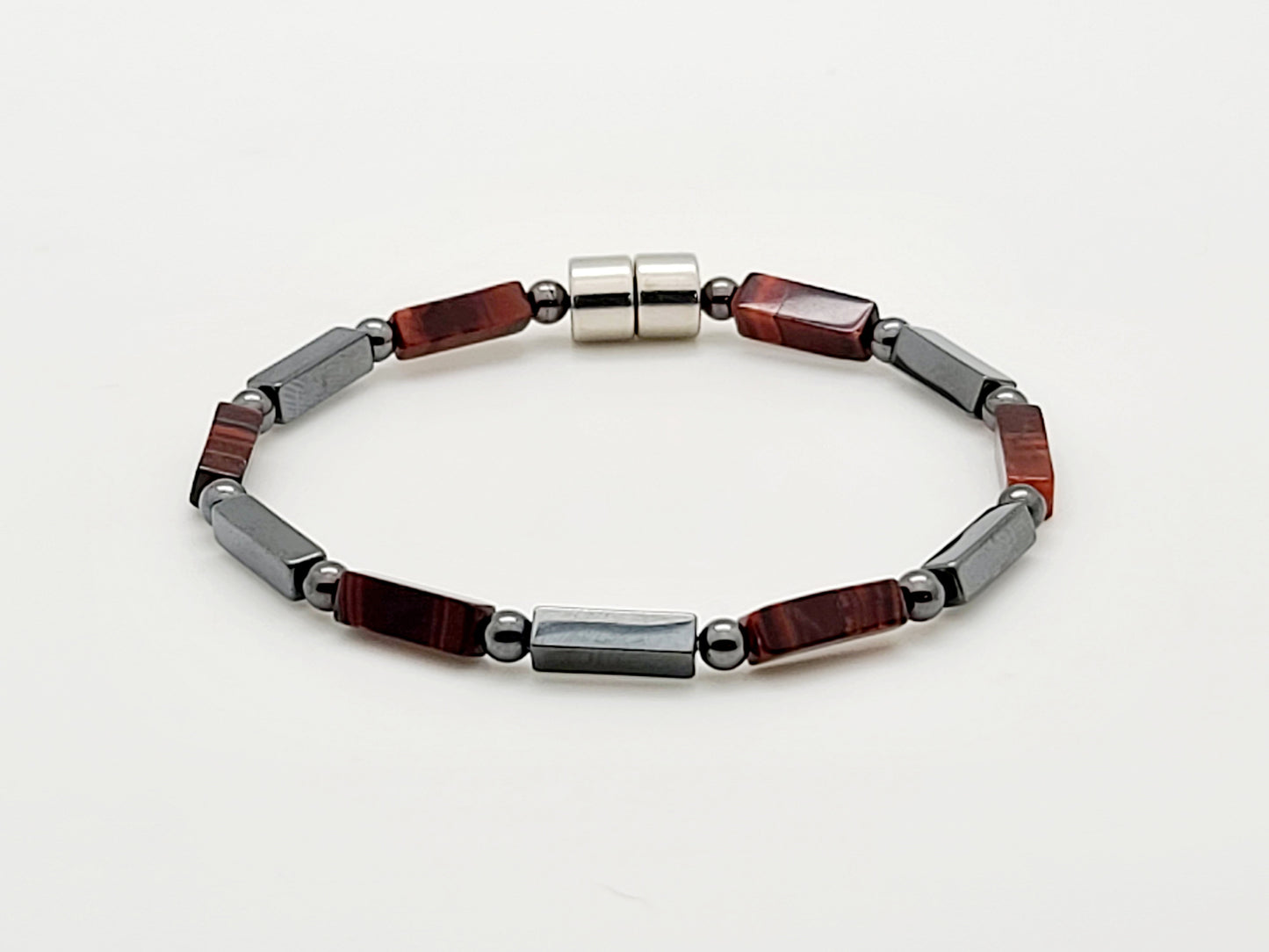 Red Tiger's Eye with Hematite Rectangle