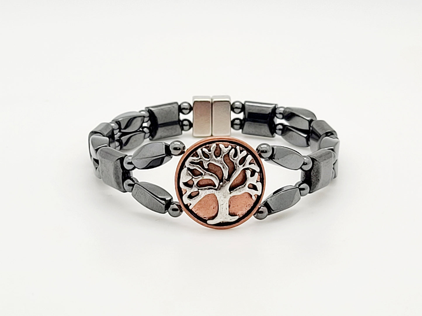 Men's Tree of Life Hematite Twist