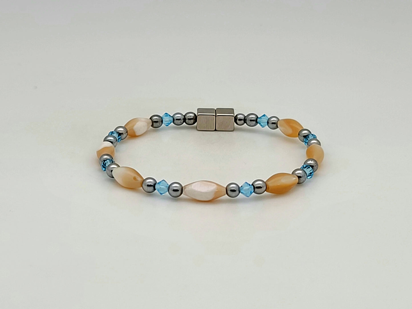 Mother of Pearl with Aquamarine