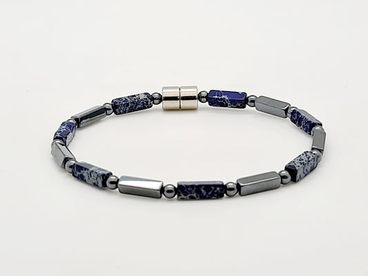 Blue Crackle with Hematite