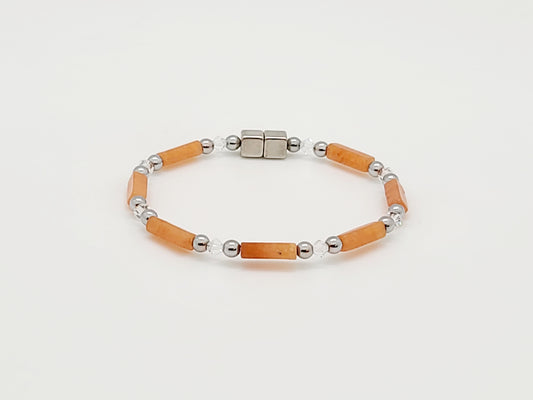 Orange Aventurine Rectangle w Crystal