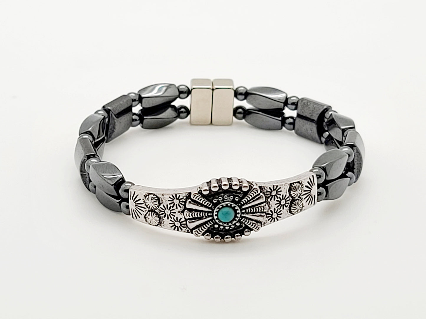 Turquoise Charm with Hematite