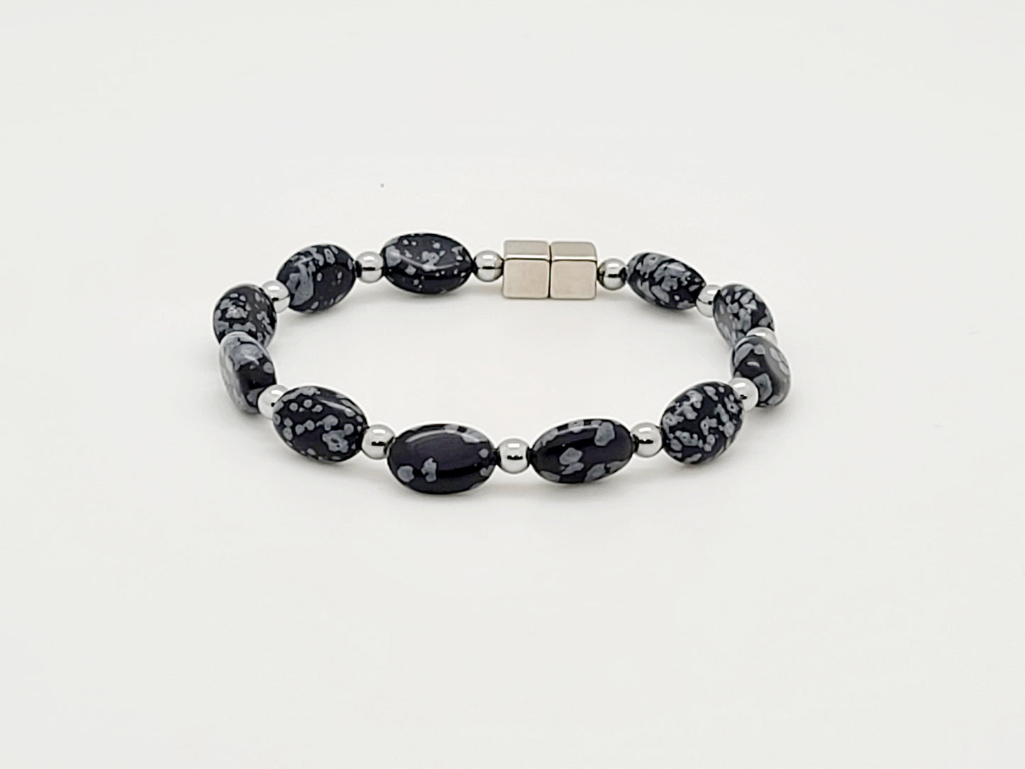 Oval Snowflake Obsidian