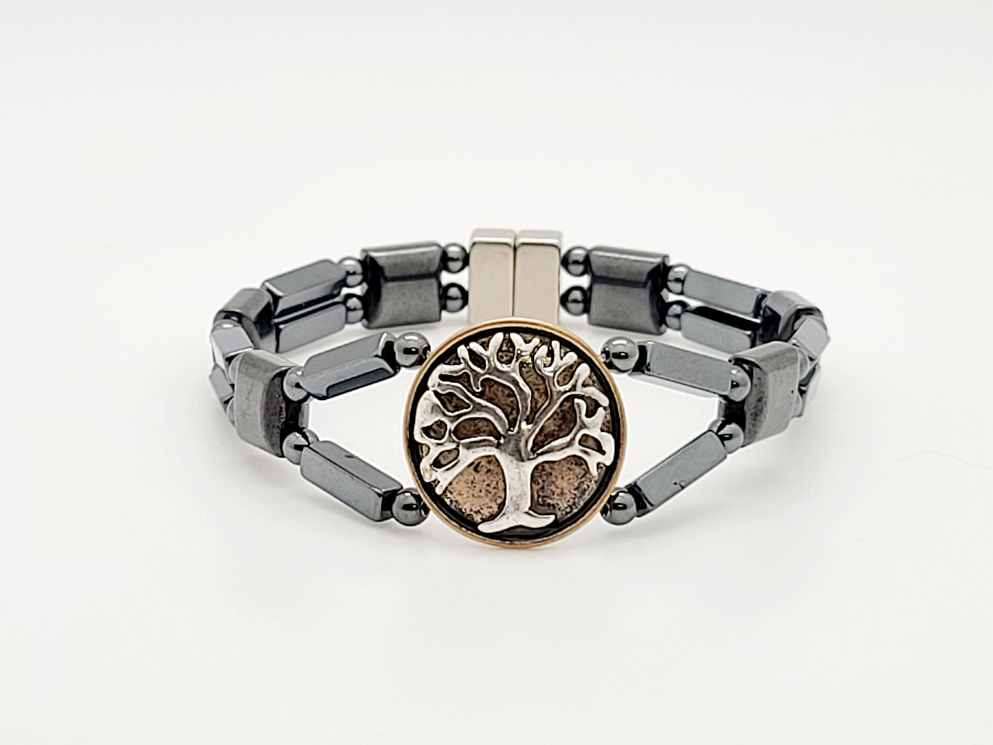 Men's Tree of Life Rectangle Hematite